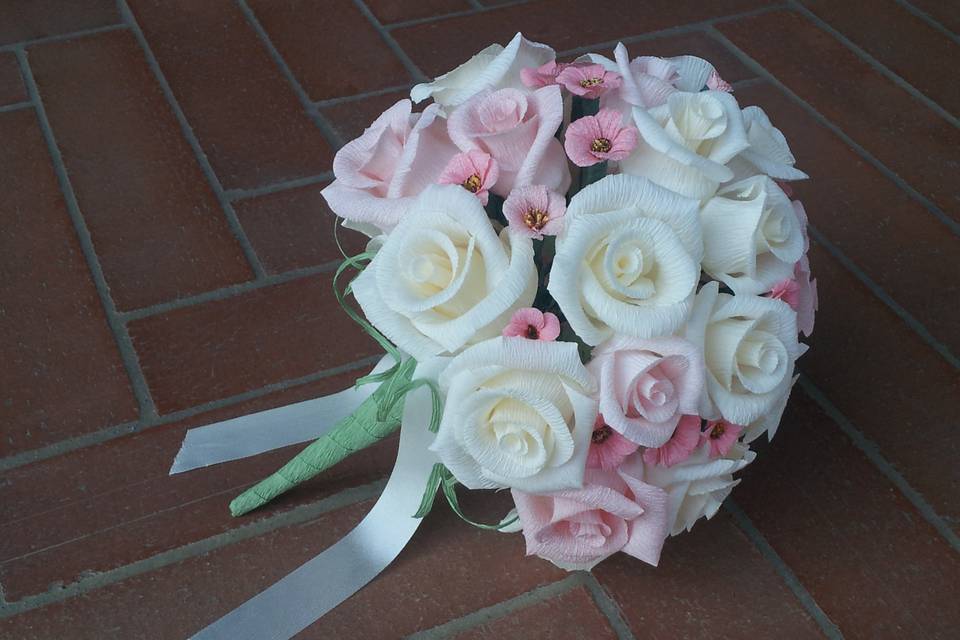 Forsitia Bouquet Sposa in Carta