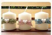 Candele con cuori gesso