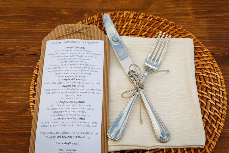 Menu e tovagliolo