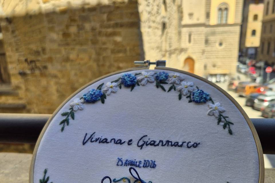 Portafedi ricamato