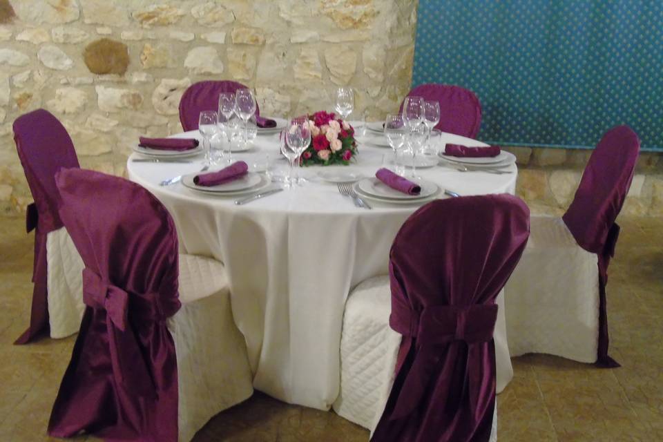 Originale allestimento fucsia