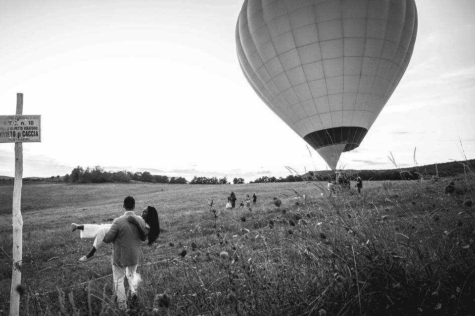 Prewedding in mongolfiera