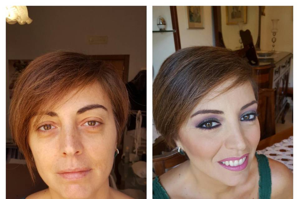 Trucco prima e dopo