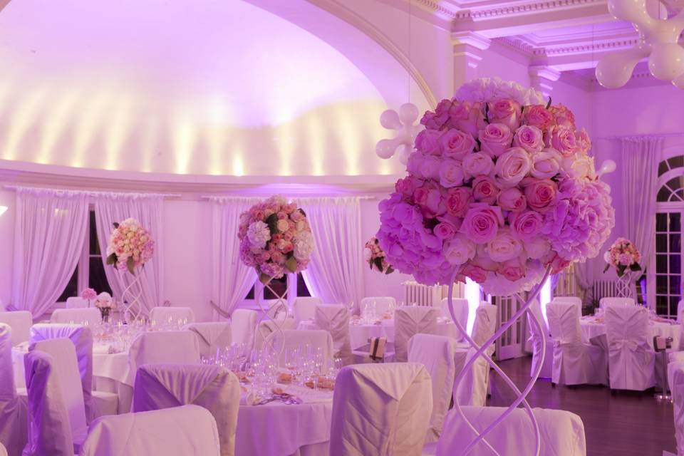 Allestimento rosa romantico