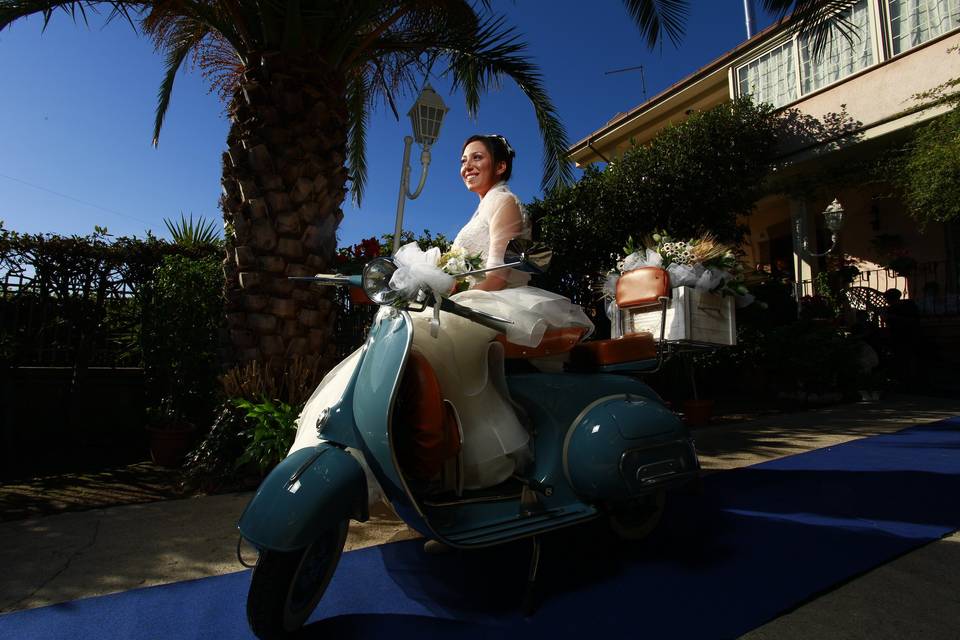 Shooting con vespa d'epoca