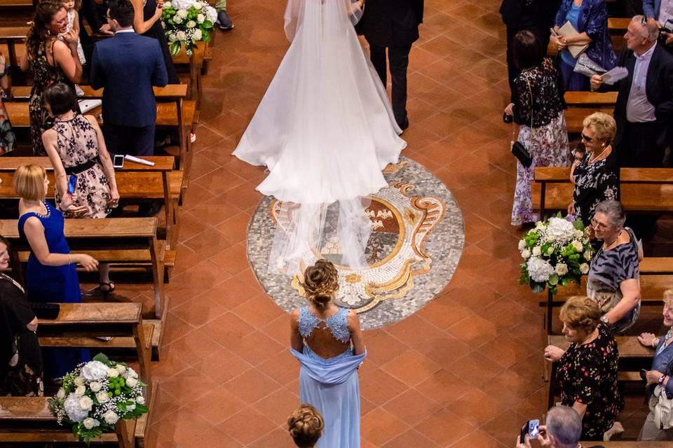 The bride and her bridesmaids