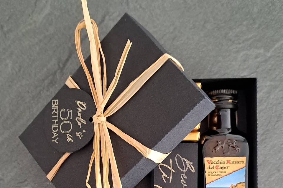 Box cioccolatini e liquore mig