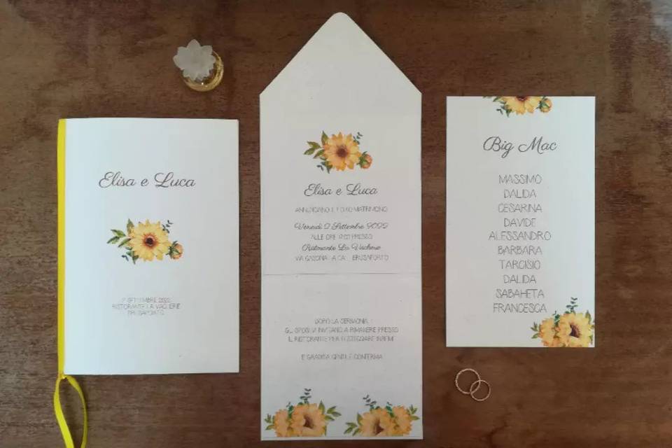 Wedding stationery girasoli