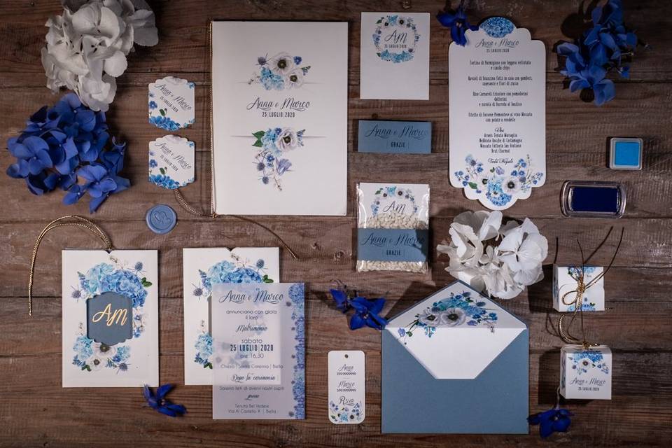 Matrimonio ortensie azzurro