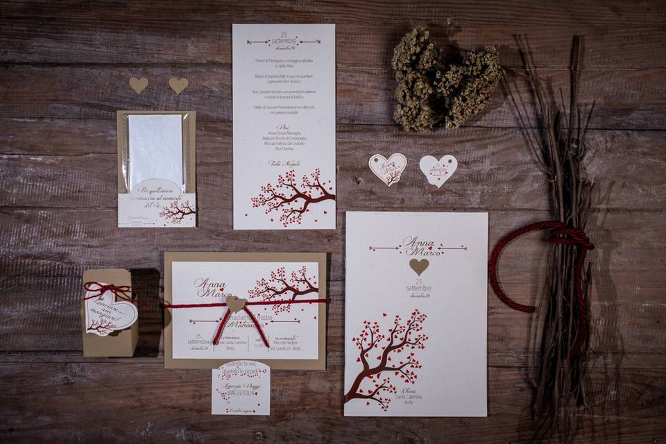 Matrimonio albero e cuori