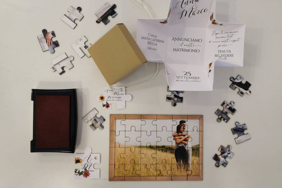 Partecipazione puzzle e foto