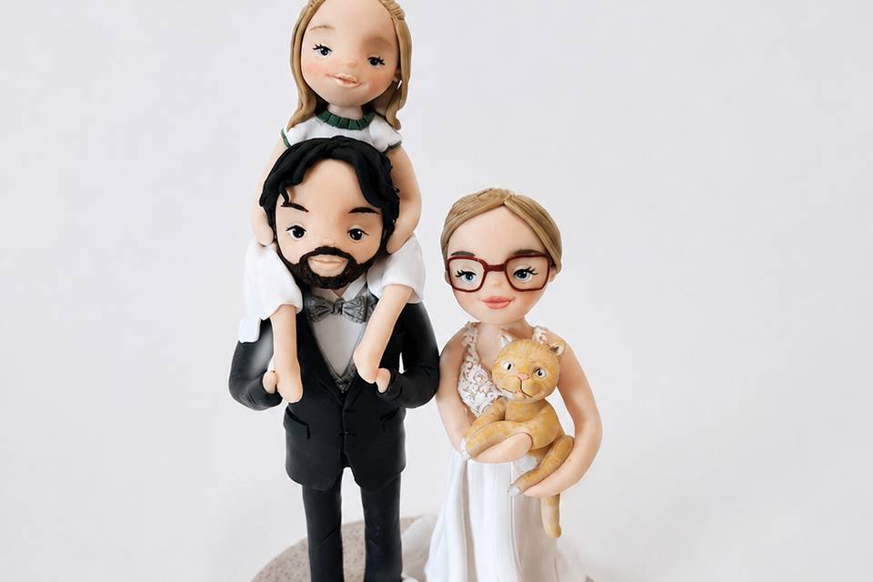 Cake topper figli e animali
