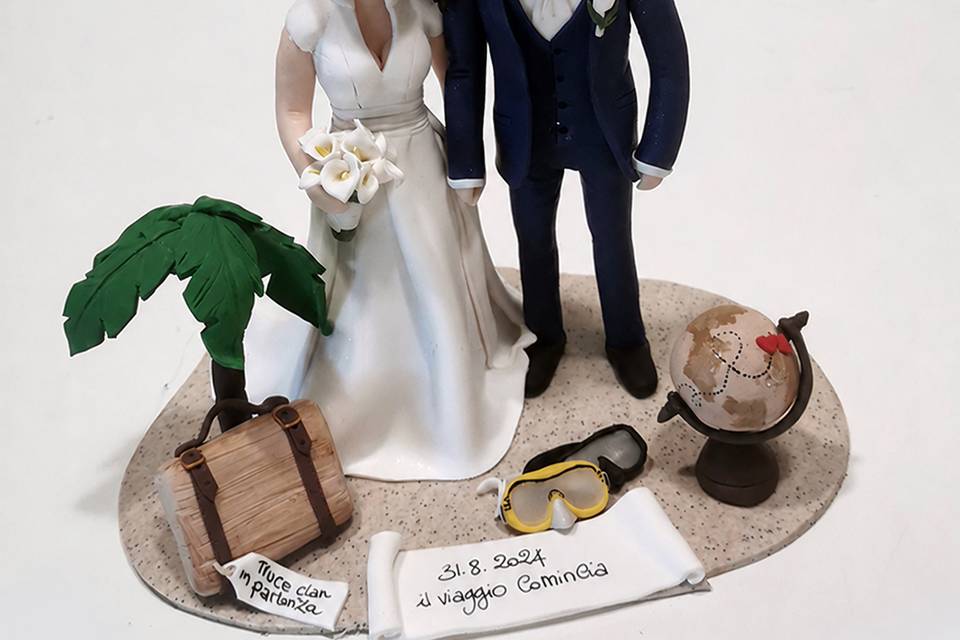 Cake topper tema viaggi