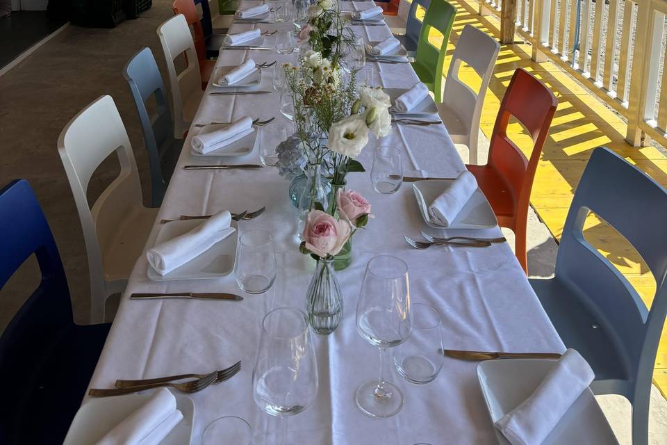 Table runner in spiaggia