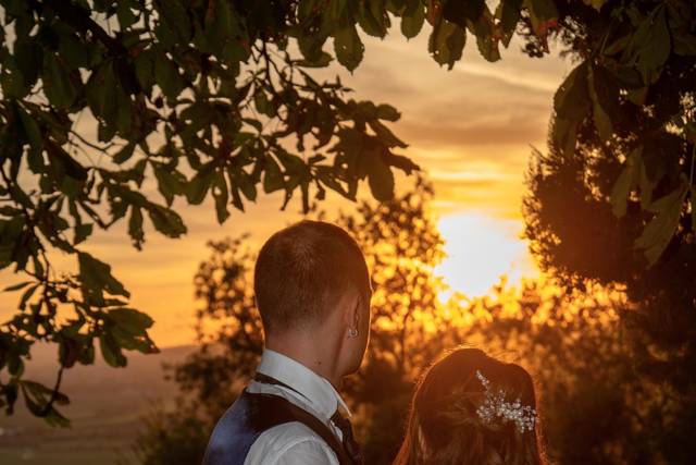 Gli sposi al tramonto