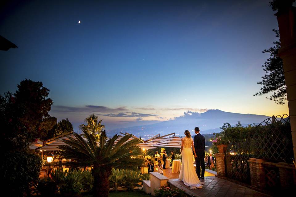 Tramonto Etna con sposi