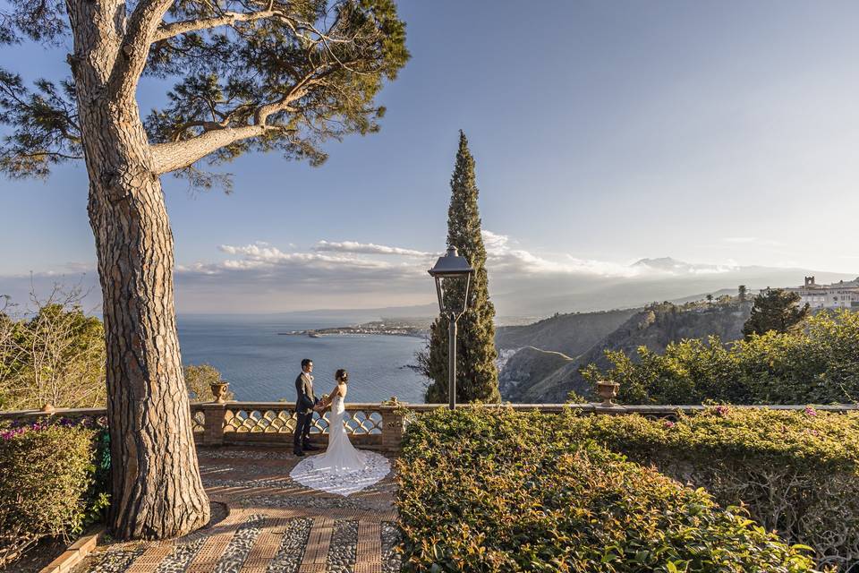 Foto sposi Villa Taormina