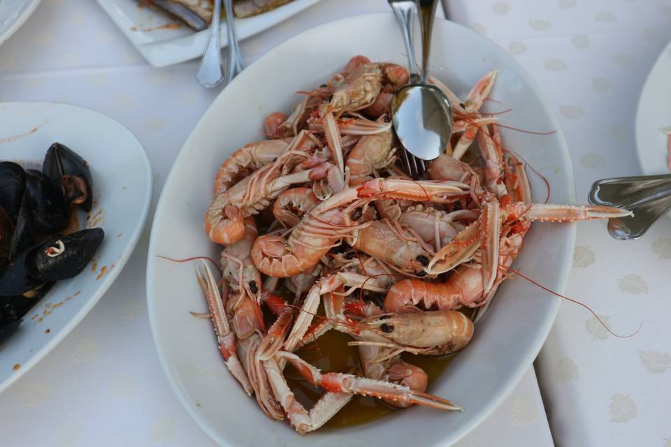 Scampi al rosmarino