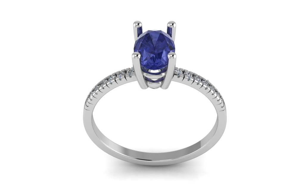 Render anello tanzanite