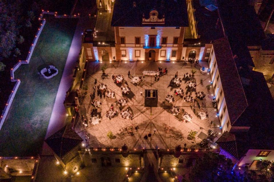 Aerial view by night