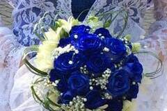 Bouquet rose blu e gysophila