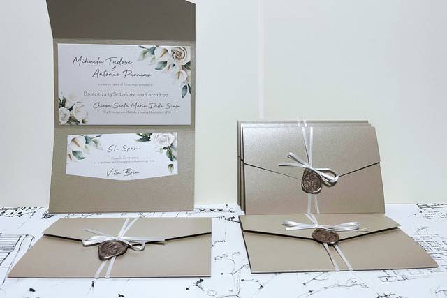 Partecipazione perla champagne