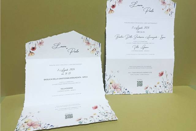Partecipazioni fiori rustici
