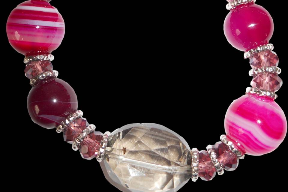 Bracciale in agata rosa