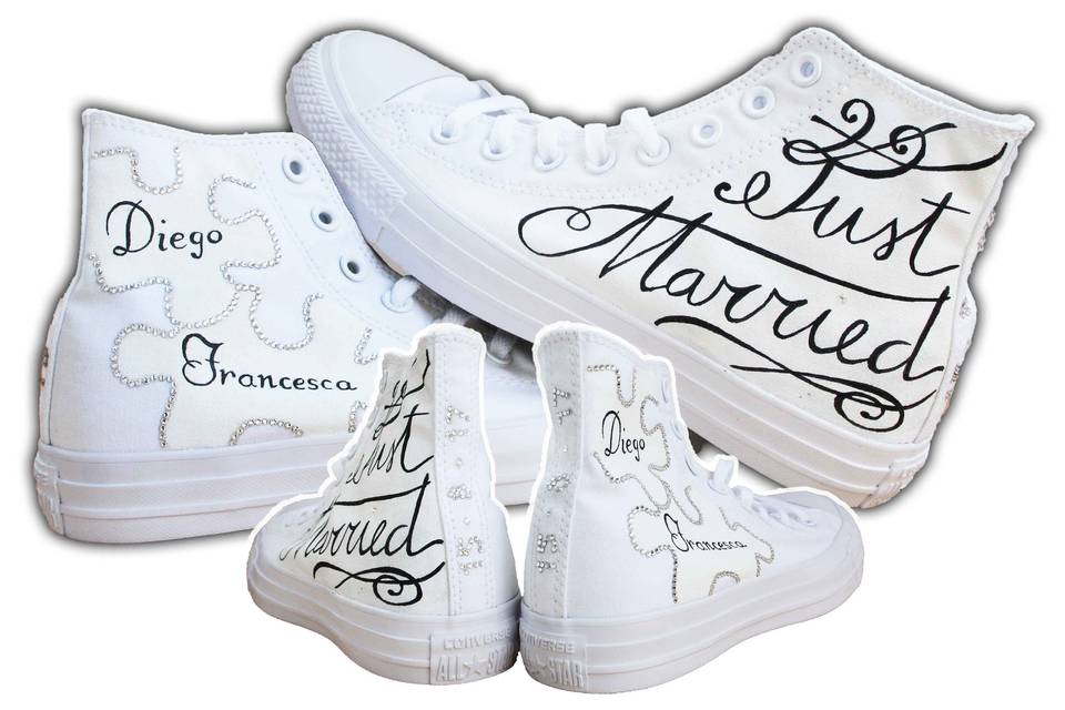 Converse sposa fiocco