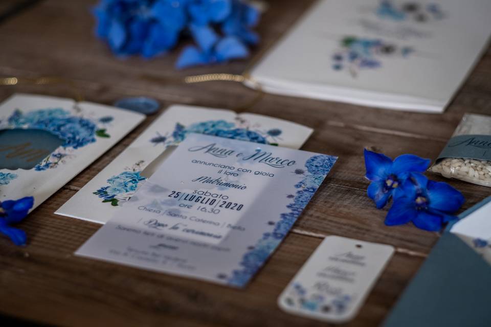 Matrimonio ortensie blu