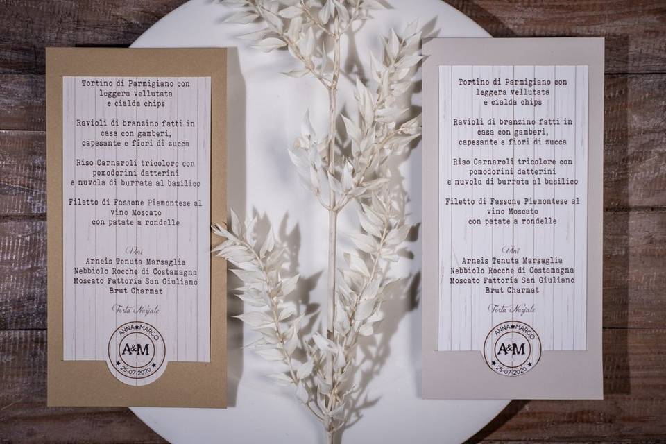 Menu nozze tema viaggio