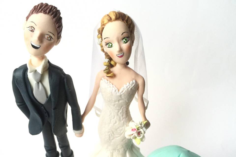 Cake topper sposi family