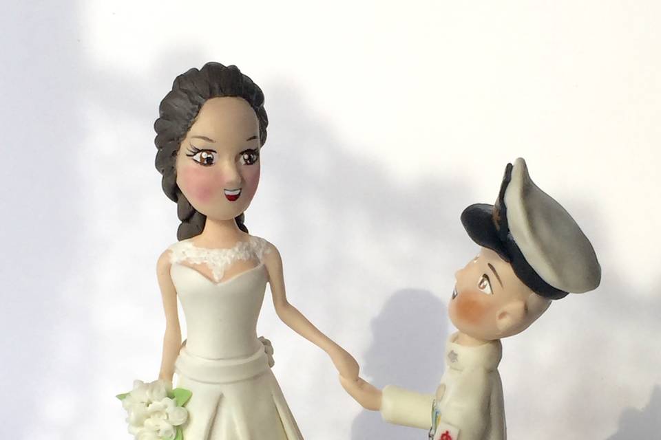 Cake topper sposi in marina