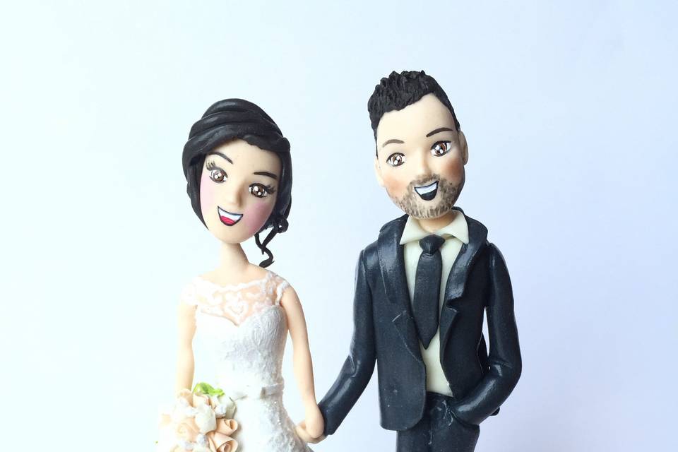 Cake topper sposi e gattini